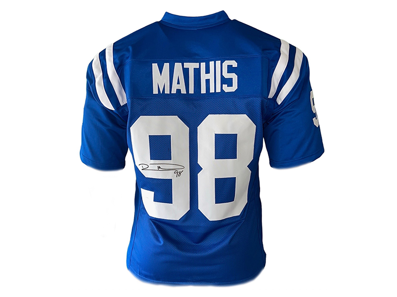 Robert Mathis Autographed Indianapolis  Blue Football Jersey (JSA)