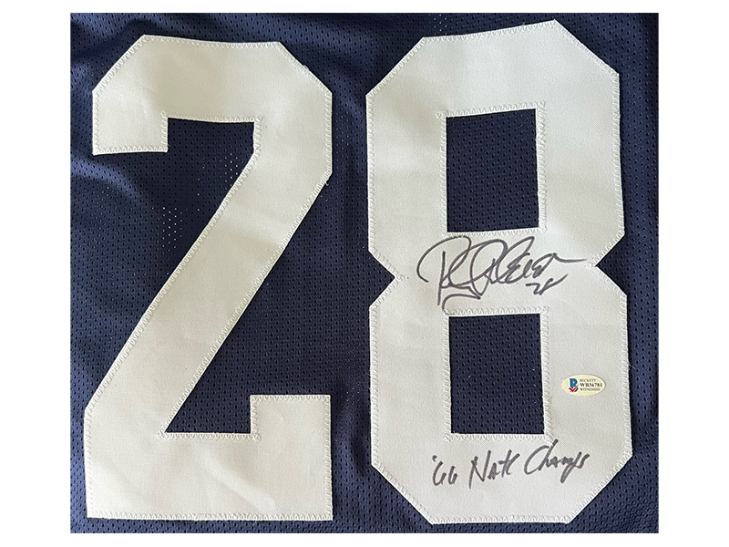 Rocky Bleier Signed 66 Natl Champs Insc College Navy Football Jersey (Beckett)