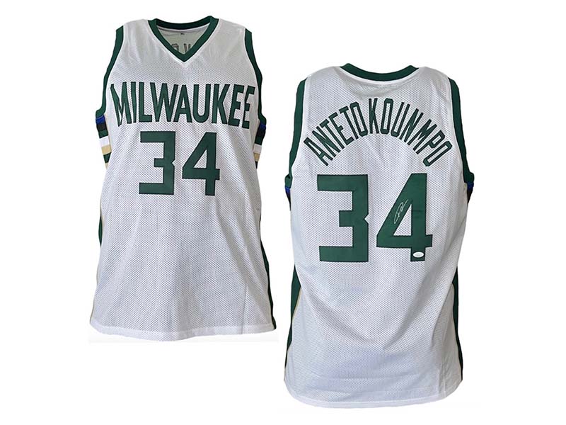 Giannis Antetokounmpo Autographed White Milwaukee Basketball Jersey JSA