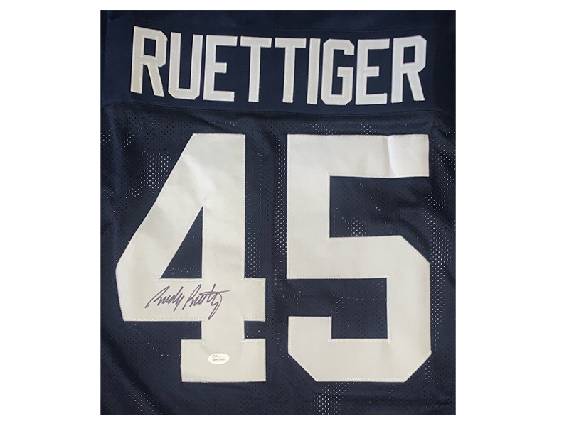 Rudy Ruettiger Autographed Blue Pro Style Football Jersey JSA