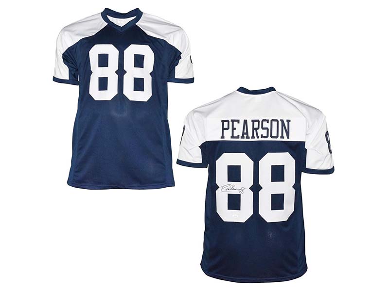 Drew Pearson Autographed Dallas Pro Style Thanksgiving Football Jersey (JSA)