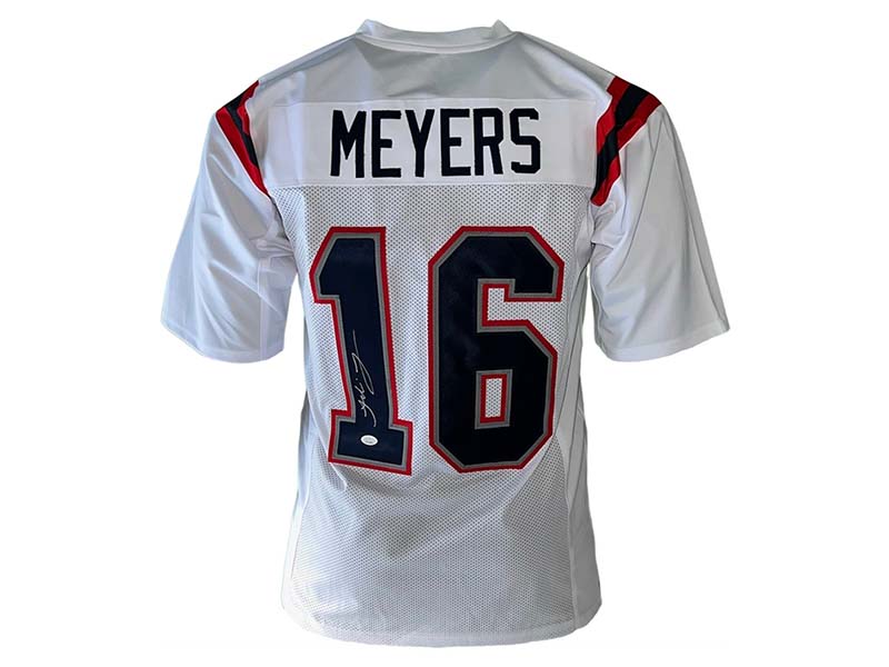 Jakobi Meyers Autographed New England Signed White Football Jersey (JSA)