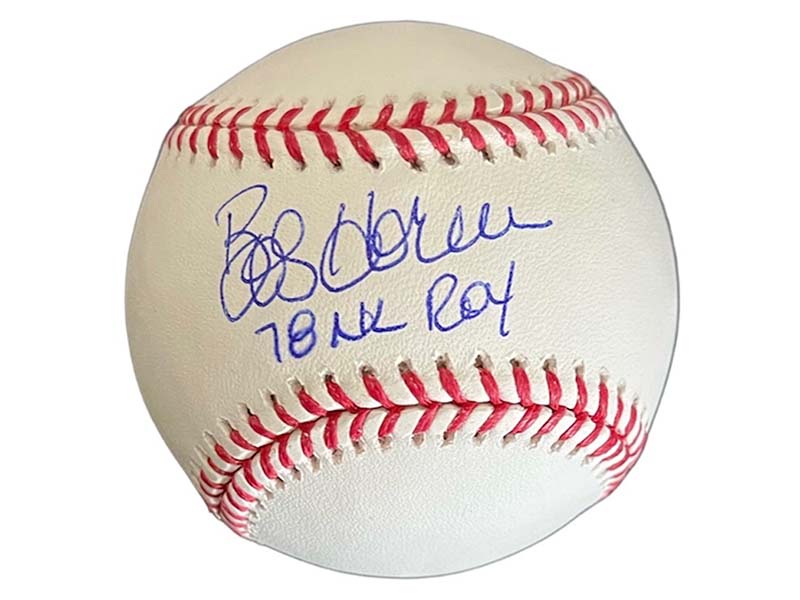 Bob Horner Autographed official Major League 78 NL Roy Inscription Baseball (JSA)