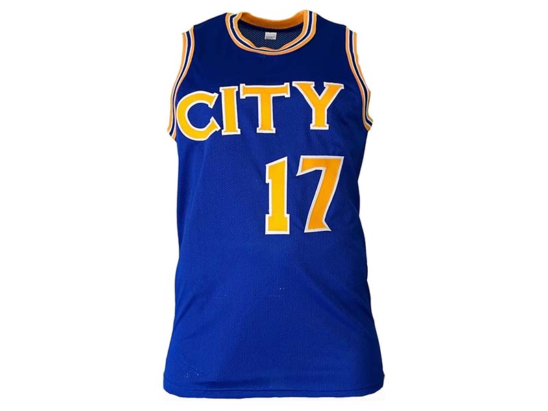 Chris Mullin Autographed Pro Style City Blue Basketball Jersey JSA