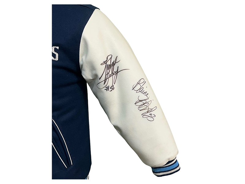 Steve McNair Eddie George Blaine Bishop Autographed Tennessee Titans Jacket JSA