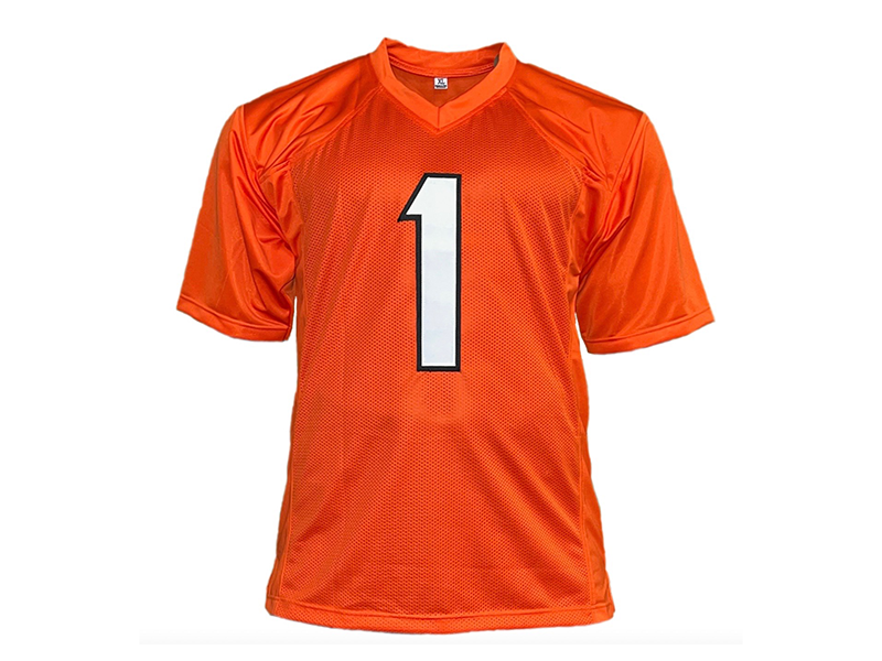 Ja'Marr Chase Autographed Orange Pro Style Football Jersey (Beckett)