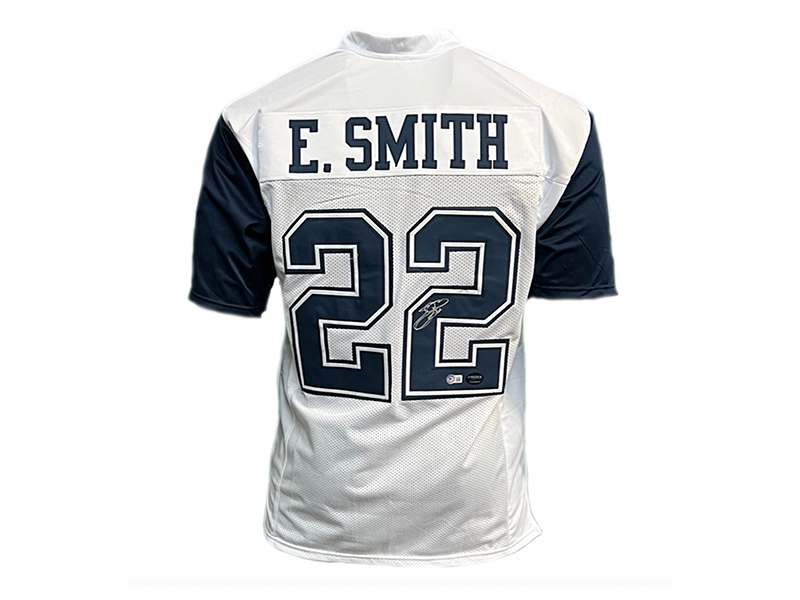 Emmitt Smith Autographed White Pro Style Jersey (Beckett)