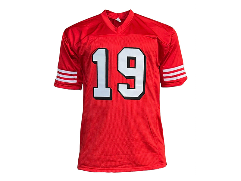 Deebo Samuel Autographed Pro Style Red Shadow Football Number Jersey (JSA)