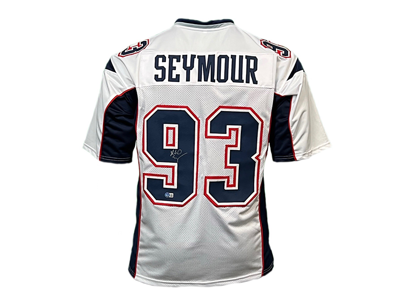 Richard Seymour Autographed New England  White Football Jersey ( Beckett )