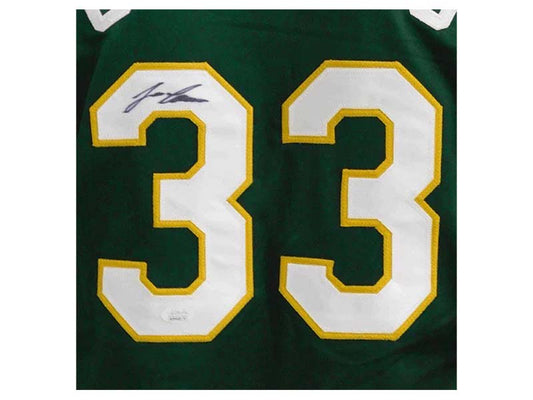 Oakland A's Jose Canseco Autographed Pro Style Green Stat Jersey