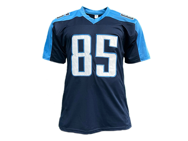 Derrick Mason Autographed Tennessee Blue  Football Jersey (JSA)