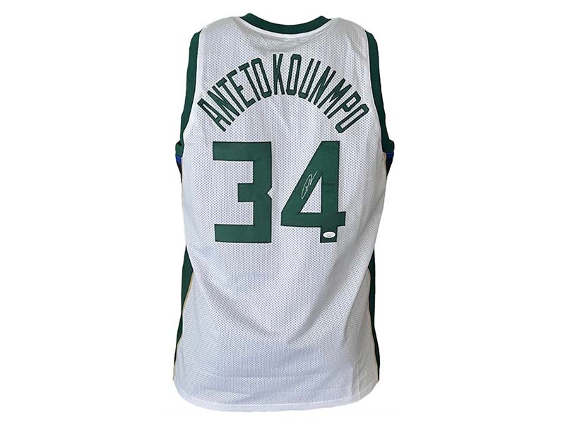 Giannis Antetokounmpo Autographed White Milwaukee Basketball Jersey JSA