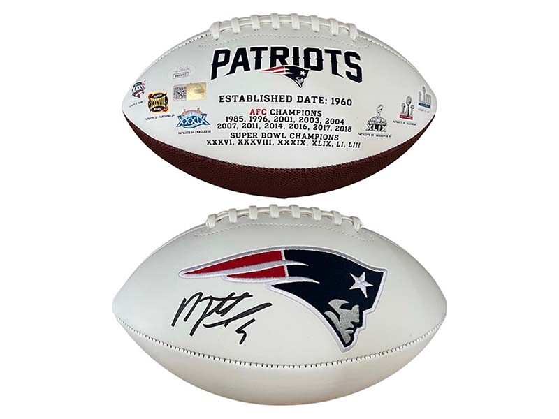 Matthew Judon Signed New England Patriots Logo White Football (JSA)