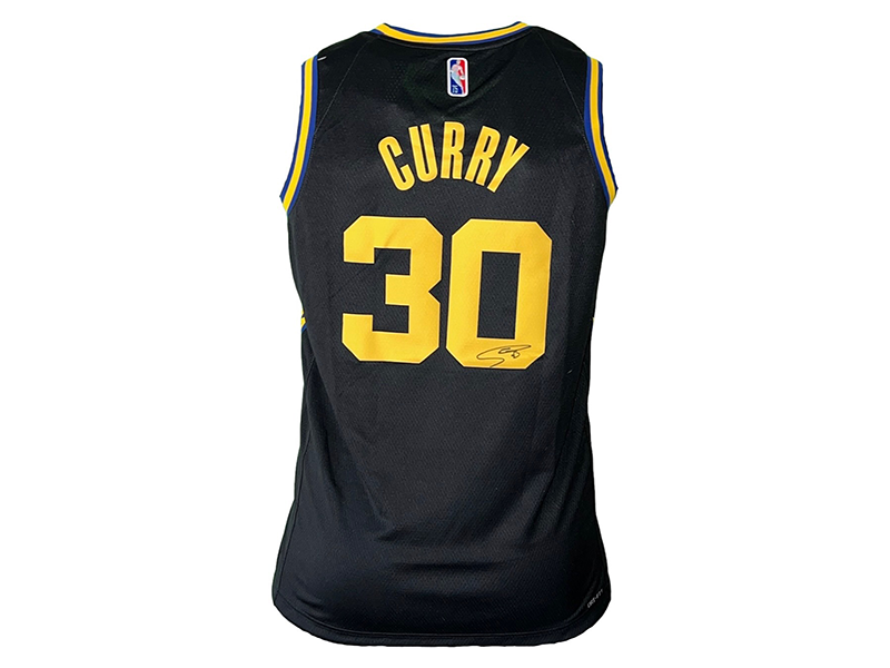 Steph Curry Signed Golden State Black Basketball Jersey (JSA) — RSA
