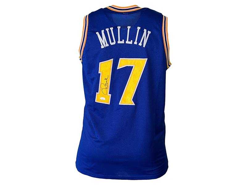 Chris Mullin Autographed Pro Style City Blue Basketball Jersey JSA