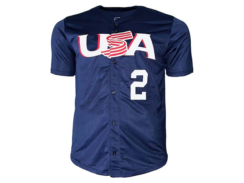 Tommy Lasorda Autographed Team USA Blue Baseball Jersey (JSA)