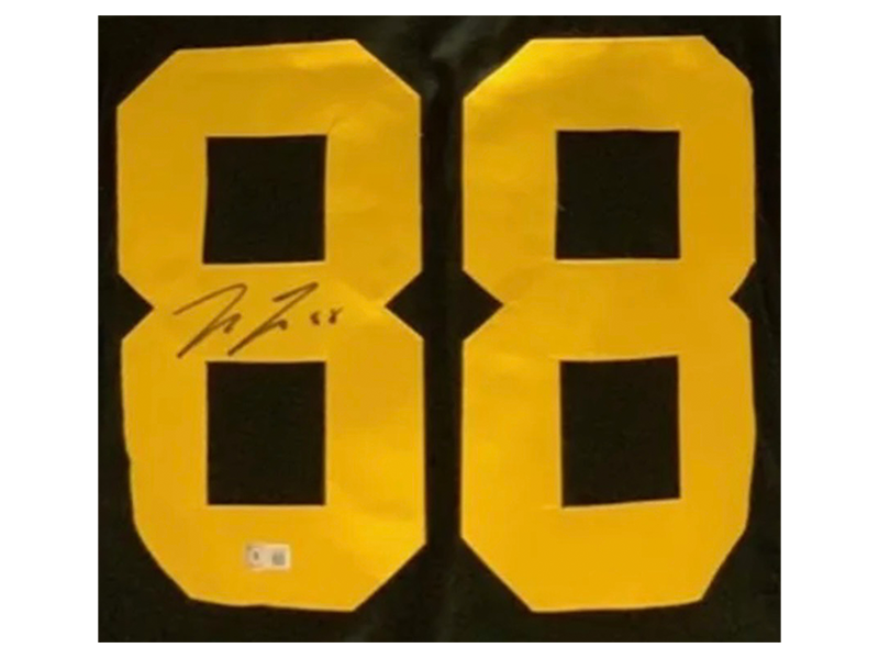 Pat Freiermuth Autographed Pittsburgh  Color Rush Football Jersey (Beckett)