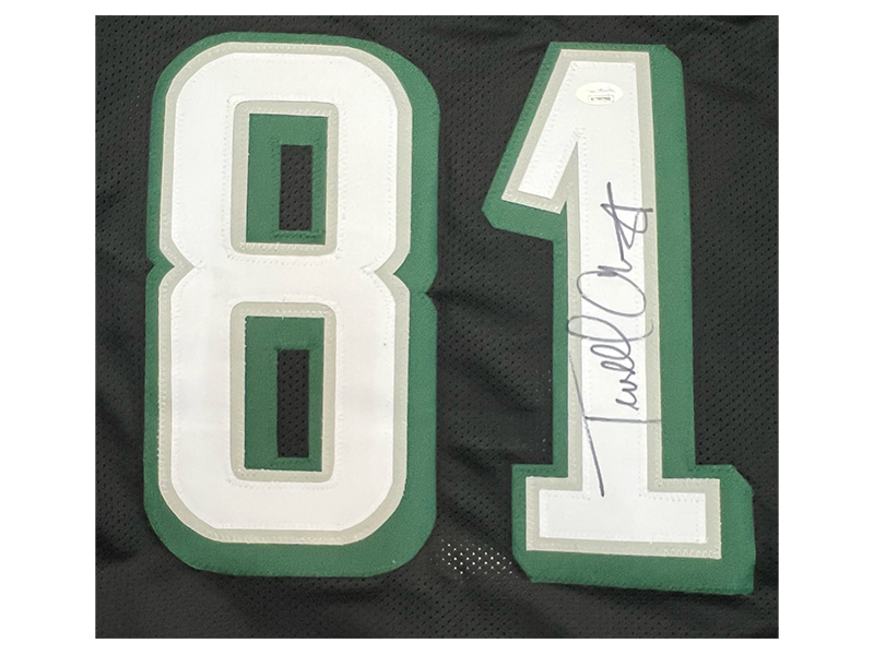 Terrell Owens Autographed Pro Style Green Football Jersey (JSA)