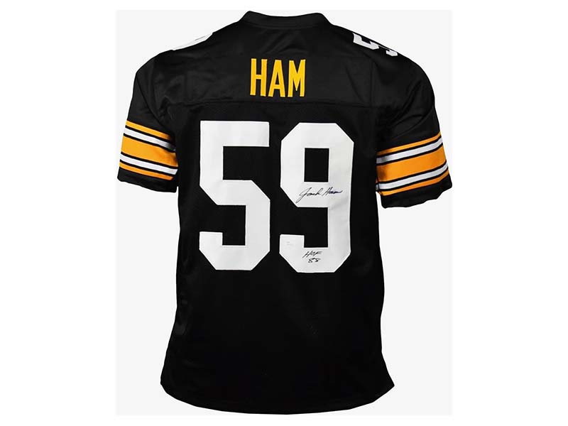 Jack Ham Signed Pittsburgh HOF 88 Black Football Jersey (JSA)