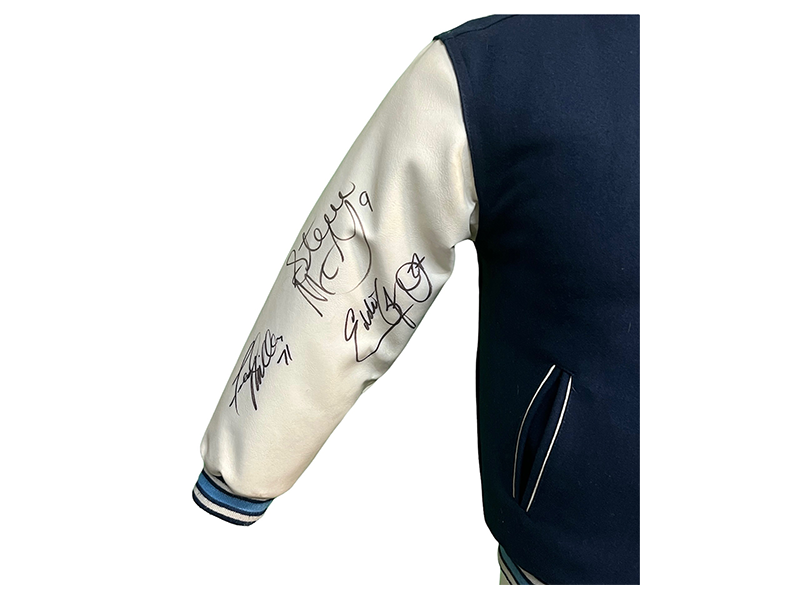 Steve McNair Eddie George Blaine Bishop Autographed Tennessee Titans Jacket JSA