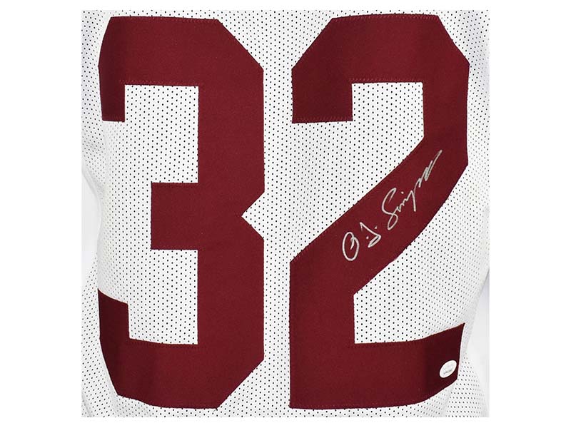 OJ Simpson Autographed College-Edition White Football Jersey (JSA)