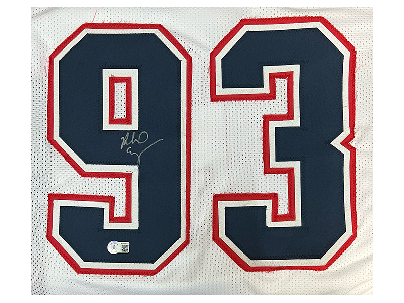 Richard Seymour Autographed Pro Style White Football Jersey ( Beckett )