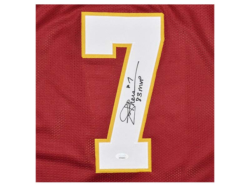Joe Theismann Autographed 83 MVP Inscription Washington Red Football Jersey (JSA)