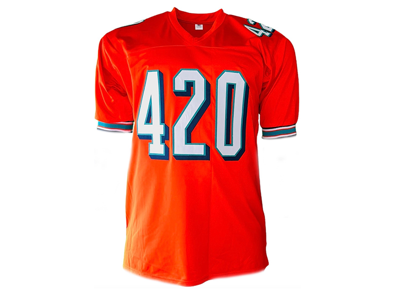 Ricky Williams Autographed 420 Miami Pro Style Orange Football Jersey (JSA)