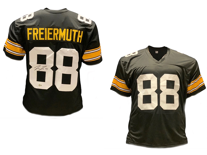Pat Freiermuth Autographed Pittsburgh  Black Football Jersey (Beckett)