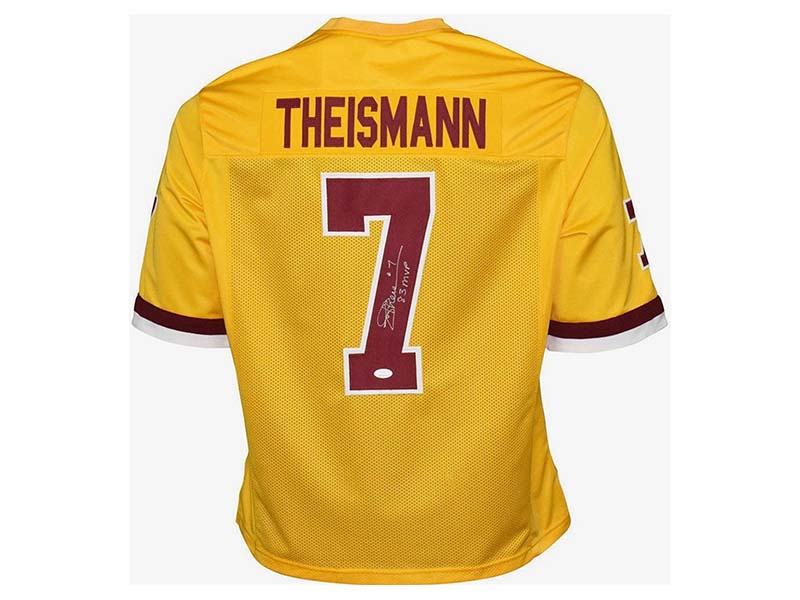 Joe Theismann Autographed 83 MVP Inscription Washington Yellow Football Jersey (JSA)
