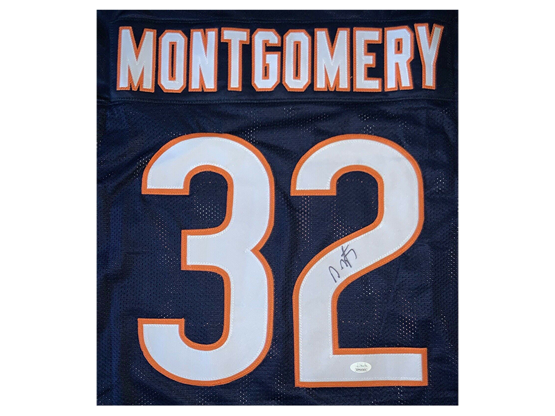 David Montgomery Autographed Blue Pro Style Jersey (JSA)