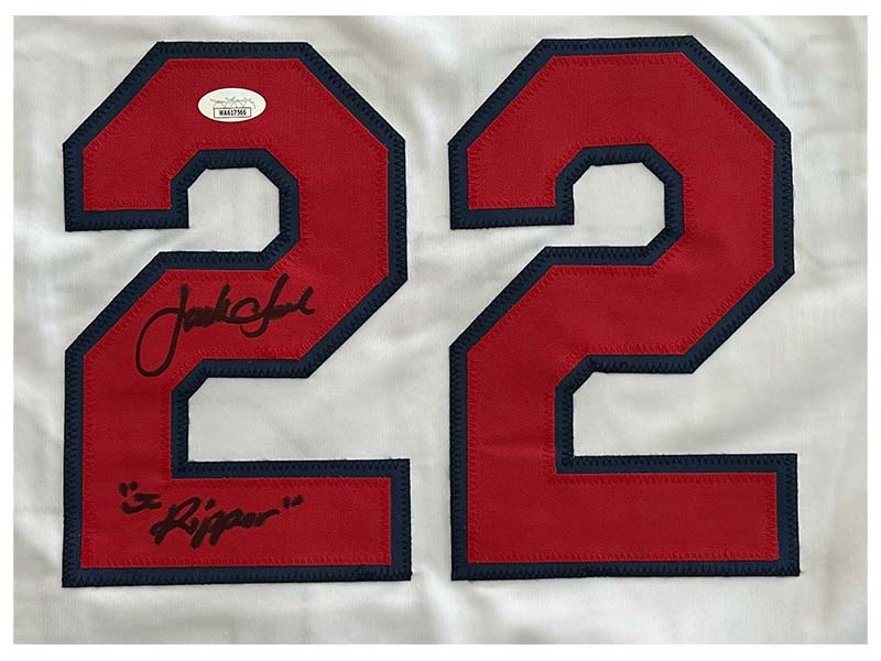Jack Clark Autographed St. Louis The Ripper Inscription St. Louis White Baseball Jersey JSA