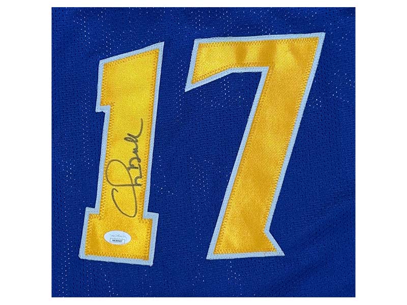 Chris Mullin Autographed Pro Style City Blue Basketball Jersey JSA