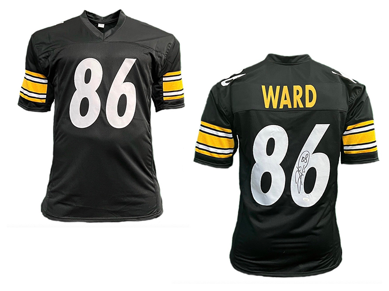 Hines Ward Autographed Pro Style Black Football Jersey (JSA)