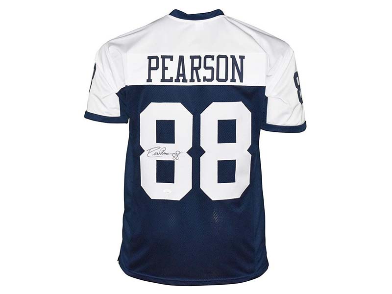 Drew Pearson Autographed Dallas Pro Style Thanksgiving Football Jersey (JSA)