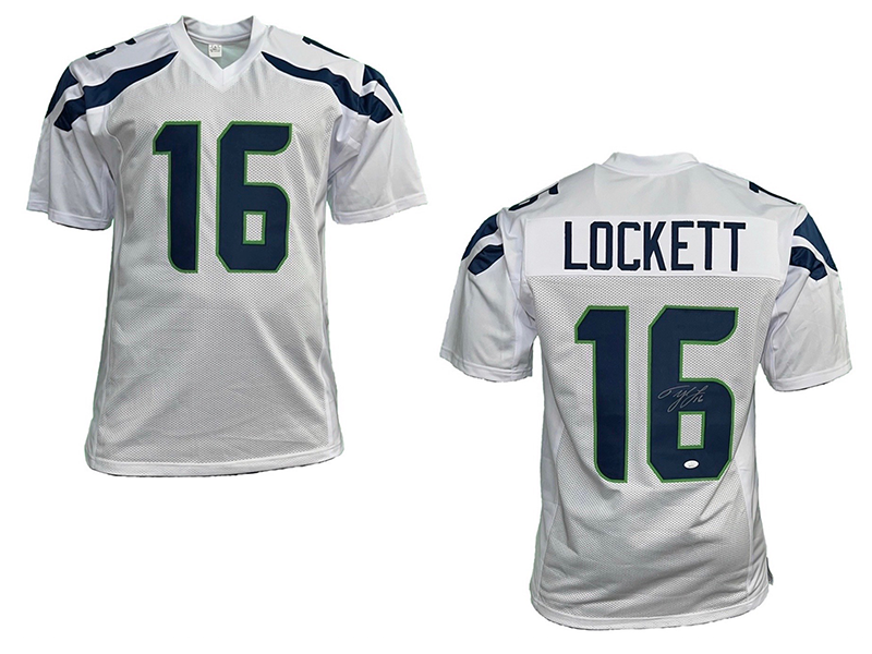 Tyler Lockett Autographed Pro Style White football Jersey JSA