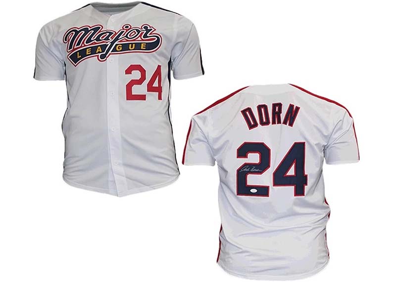 Corbin Bernsen Autographed Baseball Jersey Major League The Movie "Dorn" (JSA)