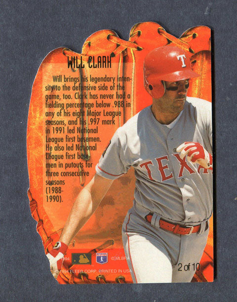 Will Clark Rangers #2 1994 Flair Hot Glove Die Cut Insert Card RARE SHORT PRINT