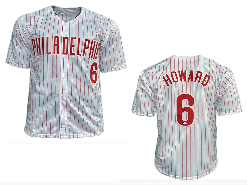 Ryan Howard Autographed Philadelphia White Pinstripe Baseball Jersey (JSA)