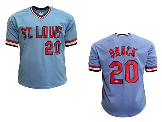 Lou Brock Autographed Jerseys, Signed Lou Brock Inscripted Jerseys