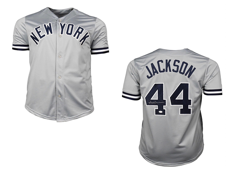 Reggie Jackson Autographed New York Gray Pro Style Jersey JSA