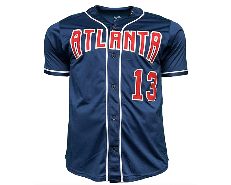 Ronald Acuna Jr. Autographed Blue Atlanta Pro Style Baseball Jersey JSA