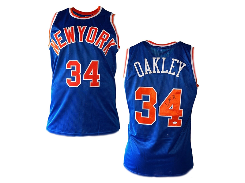 Charles Oakley Autographed New York Custom Basketball jersey (JSA)
