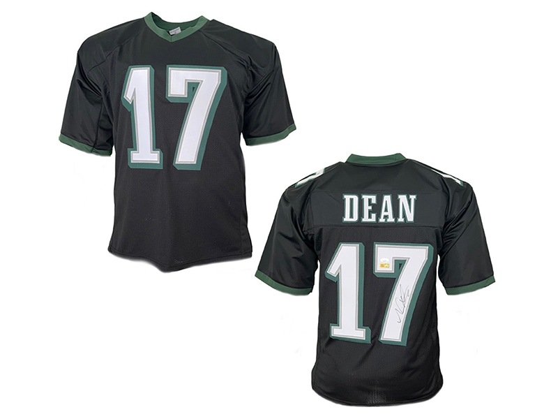 Nakobe Dean Autographed Philadelphia Green Football Jersey (JSA)