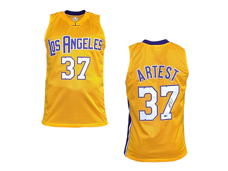 Ron Artest Autographed Los Angeles Yellow Basketball Jersey Beckett