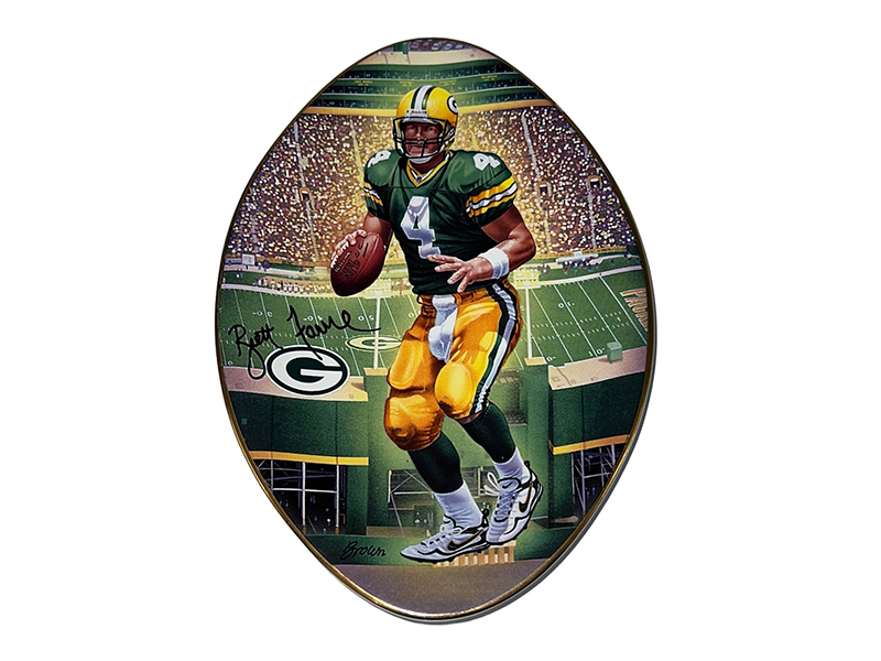 Brett Favre Green Bays "Packer Touch Down High" Bradford Exchange Collector Plate