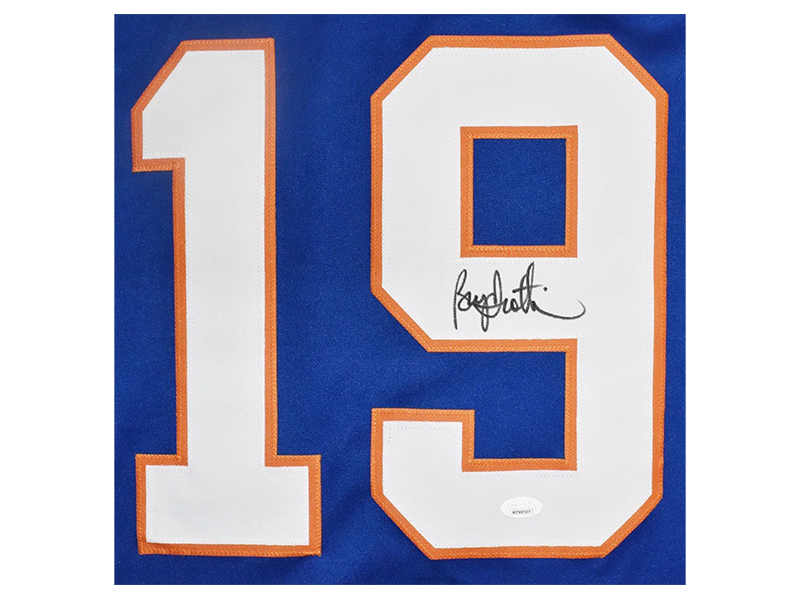 Bryan Trottier Autographed New York Blue Hockey Jersey (JSA )