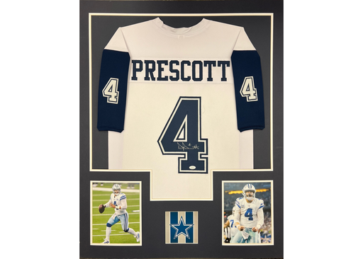 Autographed White Framed Football Jersey | Golden Autographs