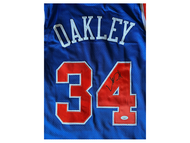 Charles Oakley Autographed New York Custom Basketball jersey (JSA)