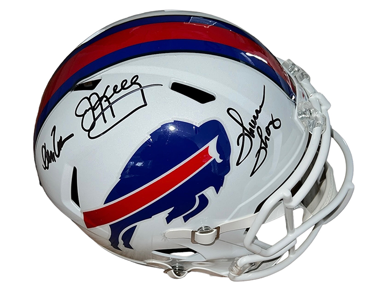 Jim Kelly, Thurman Thomas & Andre Reed Signed Buffalo Bills FullSize Helmet JSA